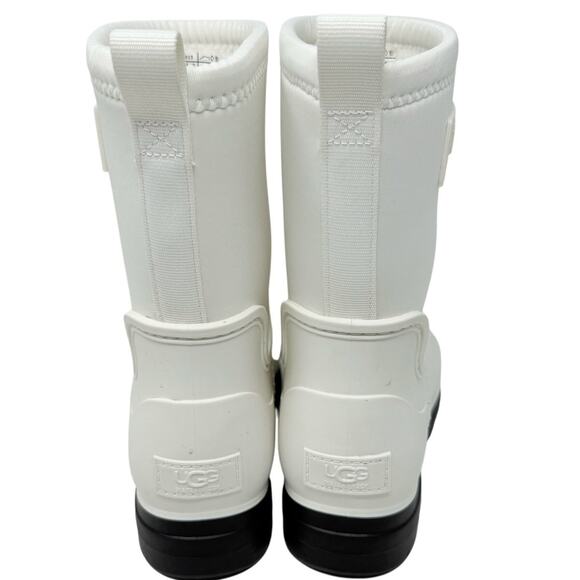 UGG Droplet Mid White Rain Boots Women's 7 Waterproof UGGplush Lined - Picture 4 of 10